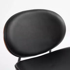 TUYOHW Elegante sedia da pranzo Shell, set da 1, sedia laterale in tessuto morbido con robuste gambe in metallo, sedia accentata moderna di metà secolo con schienale con finitura noce