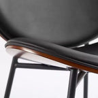 TUYOHW Elegante sedia da pranzo Shell, set da 1, sedia laterale in tessuto morbido con robuste gambe in metallo, sedia accentata moderna di metà secolo con schienale con finitura noce