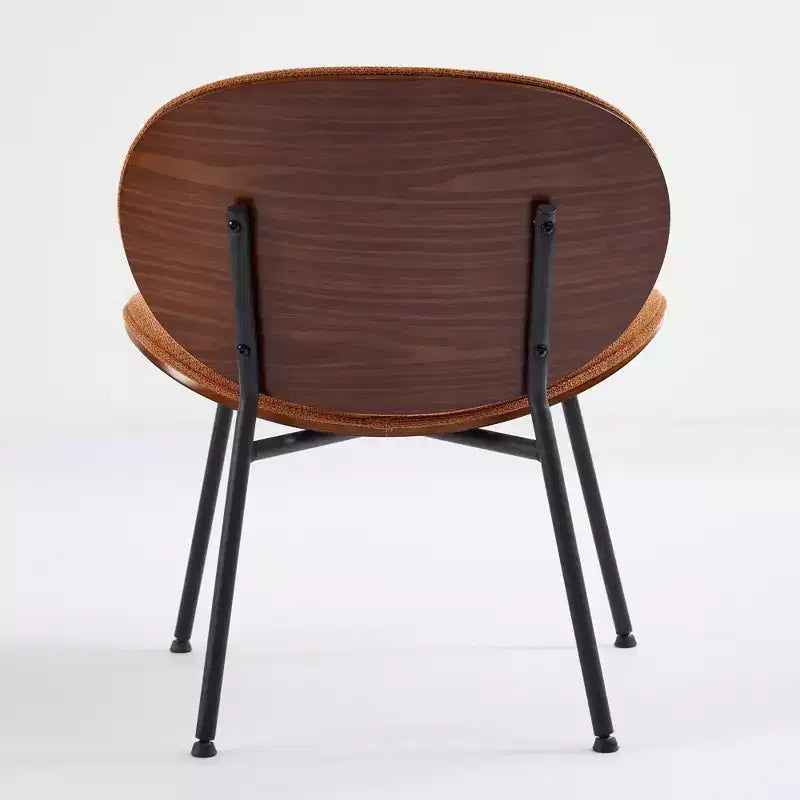 TUYOHW Elegante sedia da pranzo Shell, set da 1, sedia laterale in tessuto morbido con robuste gambe in metallo, sedia accentata moderna di metà secolo con schienale con finitura noce