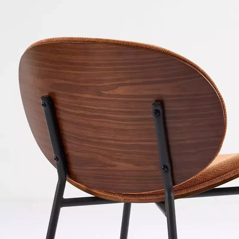 TUYOHW Elegante sedia da pranzo Shell, set da 1, sedia laterale in tessuto morbido con robuste gambe in metallo, sedia accentata moderna di metà secolo con schienale con finitura noce