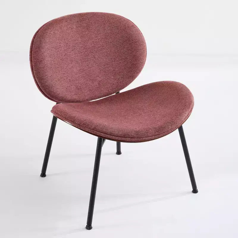 TUYOHW Elegante sedia da pranzo Shell, set da 1, sedia laterale in tessuto morbido con robuste gambe in metallo, sedia accentata moderna di metà secolo con schienale con finitura noce