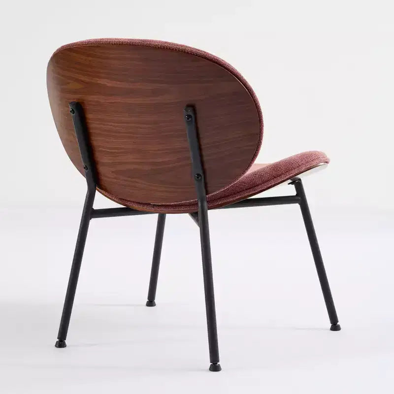 TUYOHW Elegante sedia da pranzo Shell, set da 1, sedia laterale in tessuto morbido con robuste gambe in metallo, sedia accentata moderna di metà secolo con schienale con finitura noce