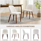 2Pcs Modern Wooden Accent Dining Chairs, Upholstered Armless Chairs with Padded Seat and Sturdy Wood Legs for Kitchen, Dining Room, Restaurant