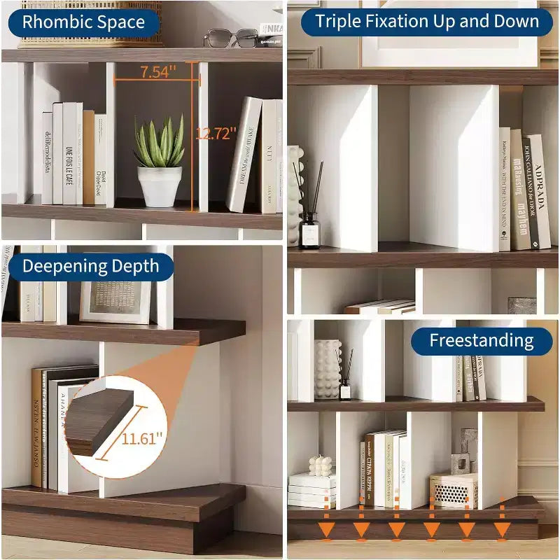 COZONY Scaffale Portaoggetti a 8 Cubi, Libreria a Cubi con 10 Pannelli Rimovibili per Soggiorno, Camera da Letto e Ufficio