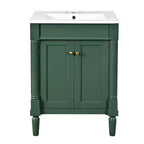 Mobile bagno da 60 cm con lavabo, armadietto da bagno con 2 ripiani, mobile da bagno in legno autoportante