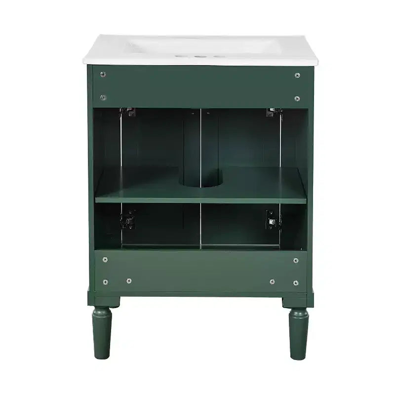Mobile bagno da 60 cm con lavabo, armadietto da bagno con 2 ripiani, mobile da bagno in legno autoportante