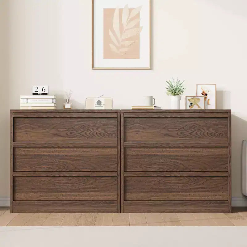 Cassettiera Moderna a 3 Cassetti, Comodino Versatile e Cassettiera Contenitore per Camera da Letto, Cameretta, Ingresso, Noce