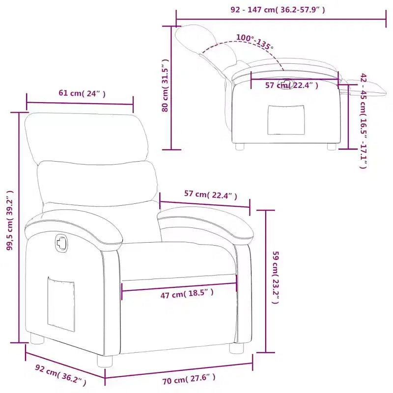 vidaXL Poltrona reclinabile, regolabile, per Home Theater, in similpelle