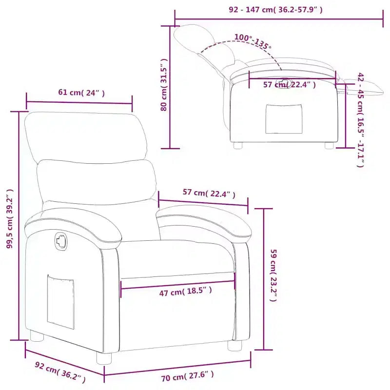 vidaXL Poltrona reclinabile, regolabile, per Home Theater, in similpelle