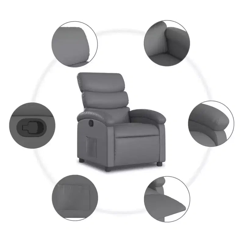 vidaXL Poltrona reclinabile, regolabile, per Home Theater, in similpelle