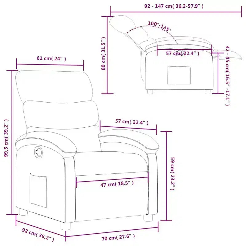 vidaXL Poltrona reclinabile, regolabile, per Home Theater, in similpelle