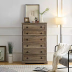 Comò da camera da letto, Comò e Cassettiere con 6 Grandi Cassetti, Dispositivi Antiribaltamento Armadietto Portatutto Indipendente per Sala da Pranzo