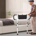 VEVOR Sponde Letto per Anziani, Sponde Letto Pieghevoli a 180° per Anziani, Sponde Laterali per Letto con Carico 450 LBS, Bastone per Letto, Bianco