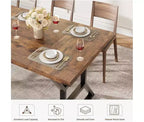 Tavolo da Pranzo Frame con Dettaglio a Vita per 6-8 Persone, Tavolo da Pranzo Rettangolare in Legno con Gambe in Metallo Resistenti, Ideale per Sala da Pranzo