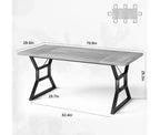 Tavolo da Pranzo Frame con Dettaglio a Vita per 6-8 Persone, Tavolo da Pranzo Rettangolare in Legno con Gambe in Metallo Resistenti, Ideale per Sala da Pranzo