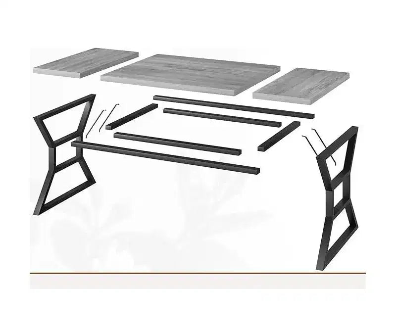 Tavolo da Pranzo Frame con Dettaglio a Vita per 6-8 Persone, Tavolo da Pranzo Rettangolare in Legno con Gambe in Metallo Resistenti, Ideale per Sala da Pranzo