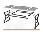 Tavolo da Pranzo Frame con Dettaglio a Vita per 6-8 Persone, Tavolo da Pranzo Rettangolare in Legno con Gambe in Metallo Resistenti, Ideale per Sala da Pranzo