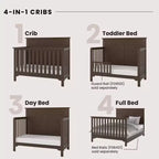 Culla trasformabile 4-in-1 Child Craft Woodland, si converte in lettino da giorno, lettino per bambini, letto a una piazza e mezza, 3 posizioni materasso, finitura sicura per neonati