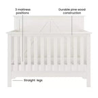 Culla trasformabile 4-in-1 Child Craft Woodland, si converte in lettino da giorno, lettino per bambini, letto a una piazza e mezza, 3 posizioni materasso, finitura sicura per neonati