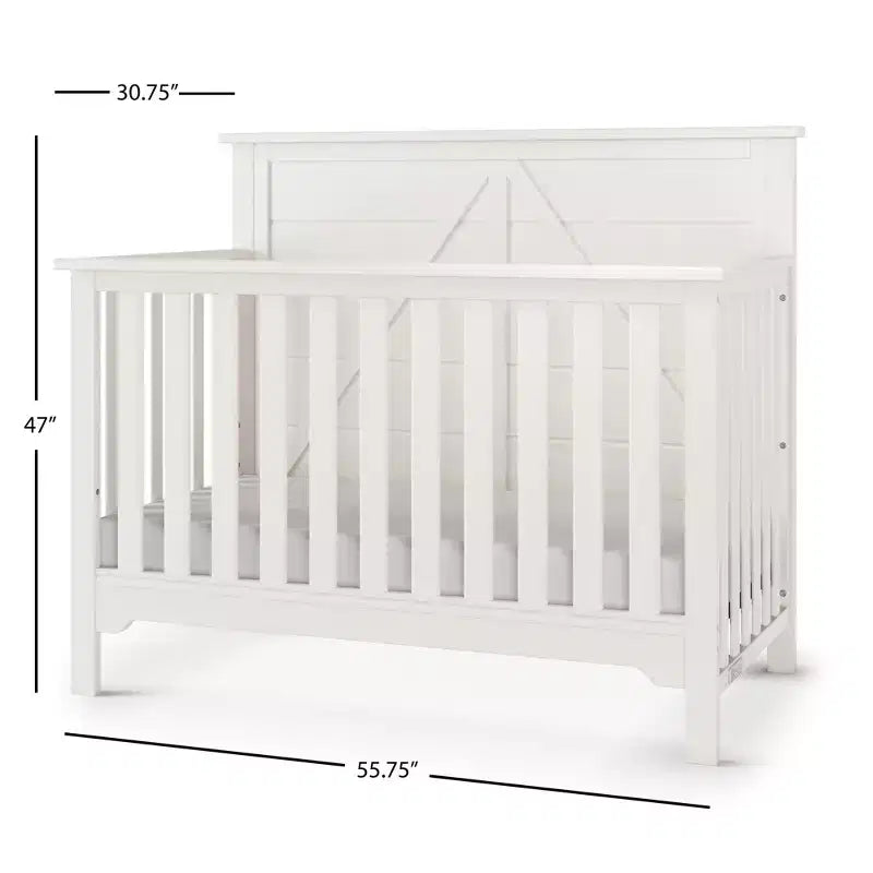Culla trasformabile 4-in-1 Child Craft Woodland, si converte in lettino da giorno, lettino per bambini, letto a una piazza e mezza, 3 posizioni materasso, finitura sicura per neonati