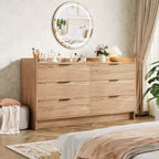 Cassettiera a 6 cassetti per camera da letto, Comò moderno in legno da 52,5", Organizer per armadio e porta TV per soggiorno, corridoio e mobili da camera da letto
