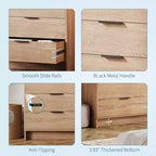 Cassettiera a 6 cassetti per camera da letto, Comò moderno in legno da 52,5", Organizer per armadio e porta TV per soggiorno, corridoio e mobili da camera da letto