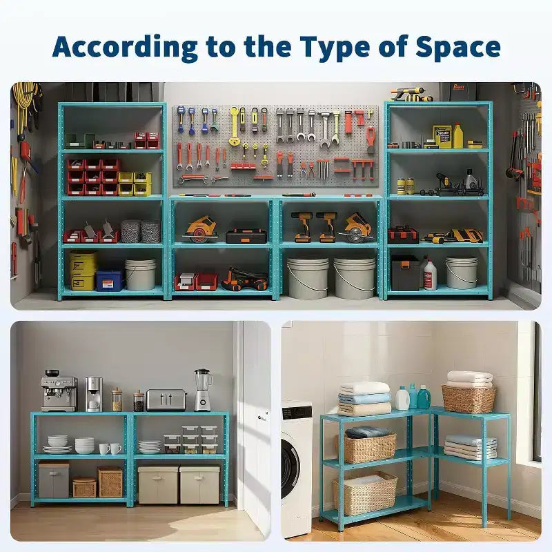 Scaffale a 5 ripiani, scaffali portaoggetti, librerie in metallo per riporre oggetti, scaffali da garage regolabili, scaffale portaoggetti resistente, ripiano dispensa, scaffale da cucina