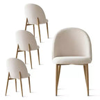 Set da tavolo da pranzo rotondo a 5 pezzi in rovere, tavolo con piedistallo da 46 e 4 sedie imbottite con gambe in metallo color rovere per cucina o sala da pranzo-Panipeachy