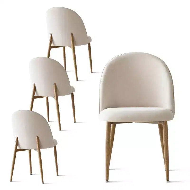 Set da tavolo da pranzo rotondo a 5 pezzi in rovere, tavolo con piedistallo da 46 e 4 sedie imbottite con gambe in metallo color rovere per cucina o sala da pranzo-Panipeachy