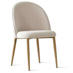 Set da tavolo da pranzo rotondo a 5 pezzi in rovere, tavolo con piedistallo da 46 e 4 sedie imbottite con gambe in metallo color rovere per cucina o sala da pranzo-Panipeachy