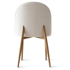 Set da tavolo da pranzo rotondo a 5 pezzi in rovere, tavolo con piedistallo da 46 e 4 sedie imbottite con gambe in metallo color rovere per cucina o sala da pranzo-Panipeachy