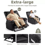 Poltrona Reclinabile Girevole Oversize, Funzioni Massaggio e Riscaldamento, Capacità 180 kg, Portabicchieri
