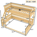 Letto a castello Twin XL/Full XL su Queen con scaletta e sponde di protezione - ModernLuxe