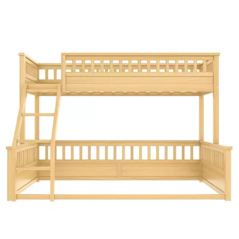 Letto a castello Twin XL/Full XL su Queen con scaletta e sponde di protezione - ModernLuxe