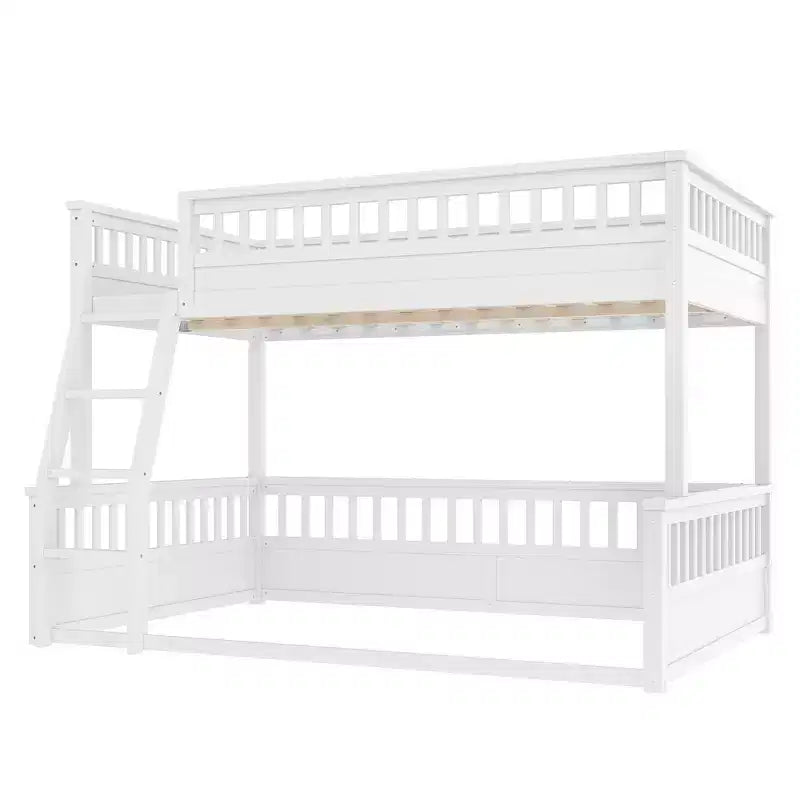 Letto a castello Twin XL/Full XL su Queen con scaletta e sponde di protezione - ModernLuxe