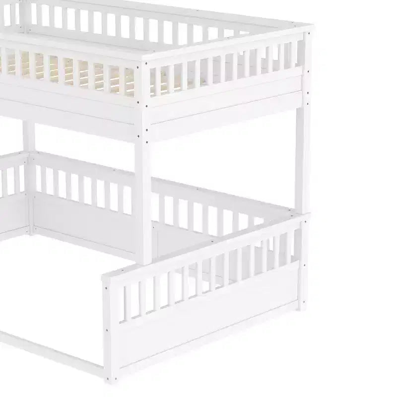 Letto a castello Twin XL/Full XL su Queen con scaletta e sponde di protezione - ModernLuxe