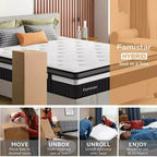 Svuotamento materassi, materasso queen size da 14 pollici in offerta, materasso in memory foam, rigidità media, fresco e con molle insacchettate certificato CertiPUR-US