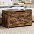 Panca contenitore in legno con cerniera di sicurezza e seduta multiuso, grande scarpiera, multifunzionale, per ingresso, soggiorno, camera da letto