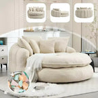Divano Okak Bean Bag con 5 Cuscini, Grandi Divani Pouf per Adulti/Bambini, Sedia Gigante da Pavimento con Schienale Avvolgente per Salotto