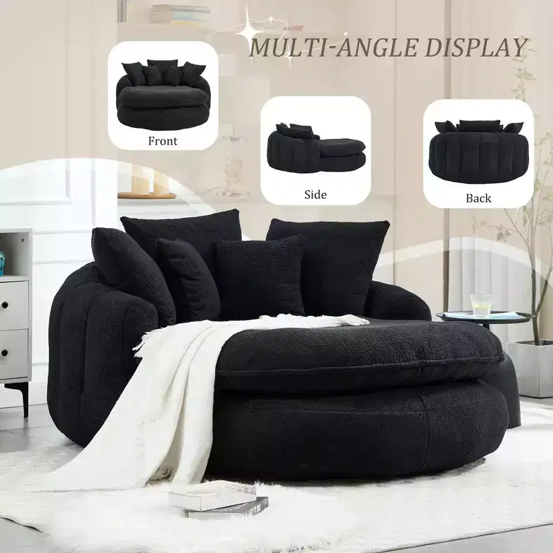 Divano Okak Bean Bag con 5 Cuscini, Grandi Divani Pouf per Adulti/Bambini, Sedia Gigante da Pavimento con Schienale Avvolgente per Salotto