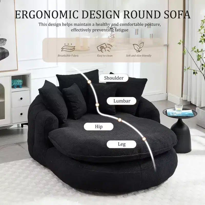 Divano Okak Bean Bag con 5 Cuscini, Grandi Divani Pouf per Adulti/Bambini, Sedia Gigante da Pavimento con Schienale Avvolgente per Salotto