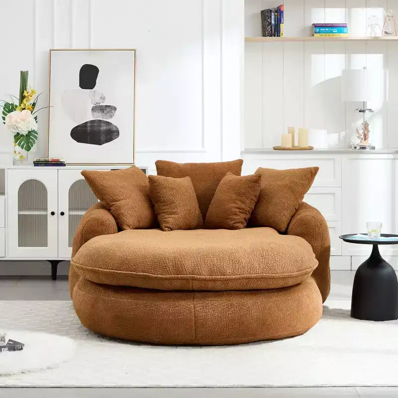 Divano Okak Bean Bag con 5 Cuscini, Grandi Divani Pouf per Adulti/Bambini, Sedia Gigante da Pavimento con Schienale Avvolgente per Salotto