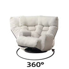 Poltrona Sacco Girevole Okak a 360 Gradi, Poltrona Pigra con Tasca Laterale, Poltrona da Pavimento con Poggiatesta Regolabile per Camera da Letto, Soggiorno, Grigio Cemento