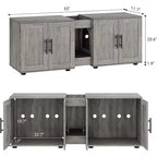 Mobile Copri Lettiera per Gatti da 55 Pollici, Box Lettiera Grande 3-IN-1 con Doppie Stanze, Gabinetto in Legno in Stile Rustico, Mobile Copri Lettiera Nascosto