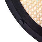 Tavolino rotondo in rattan con gambe in legno massiccio, tavolino d'appoggio da 15,7" - ModernLuxe