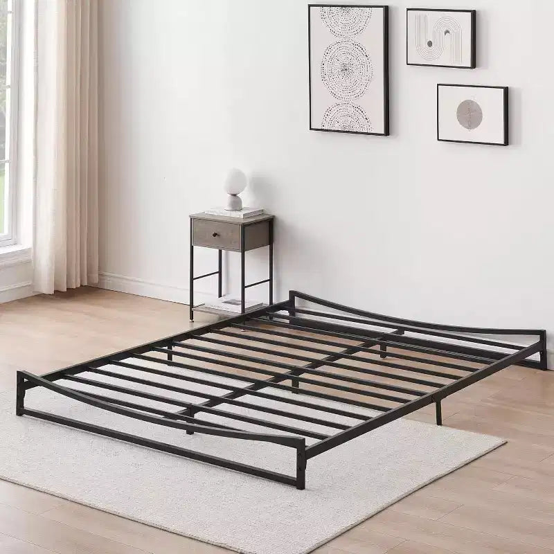 Piattaforma in metallo, telaio letto queen-size, senza molle, facile montaggio con robusto supporto in lamiera d'acciaio