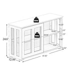 TUYOHW Mobile Dispensa da Cucina, Credenza con Ante Scorrevoli in Vetro, Ripiano Regolabile a 2 Livelli, Credenza per Cucina, Sala da Pranzo, Soggiorno