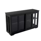 TUYOHW Mobile Dispensa da Cucina, Credenza con Ante Scorrevoli in Vetro, Ripiano Regolabile a 2 Livelli, Credenza per Cucina, Sala da Pranzo, Soggiorno