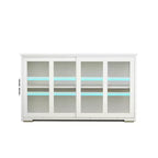 TUYOHW Mobile Dispensa da Cucina, Credenza con Ante Scorrevoli in Vetro, Ripiano Regolabile a 2 Livelli, Credenza per Cucina, Sala da Pranzo, Soggiorno