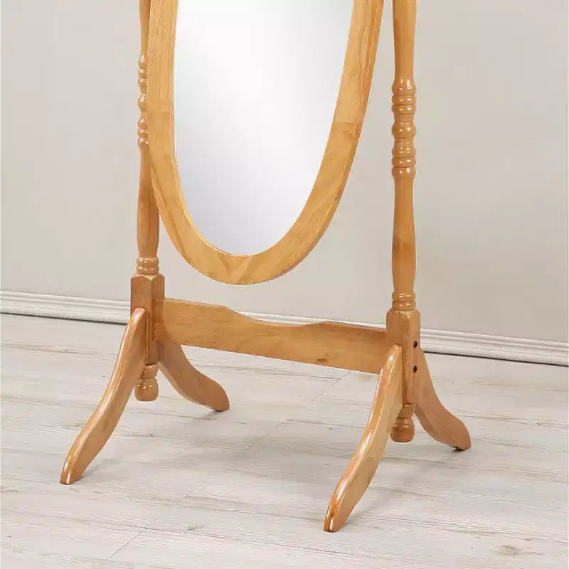 TUYOHW Anna Style Specchio Decorativo a Figura Intera per Camera da Letto, Spogliatoio, Specchio a Terra Tradizionale con Cornice in Legno, Quercia